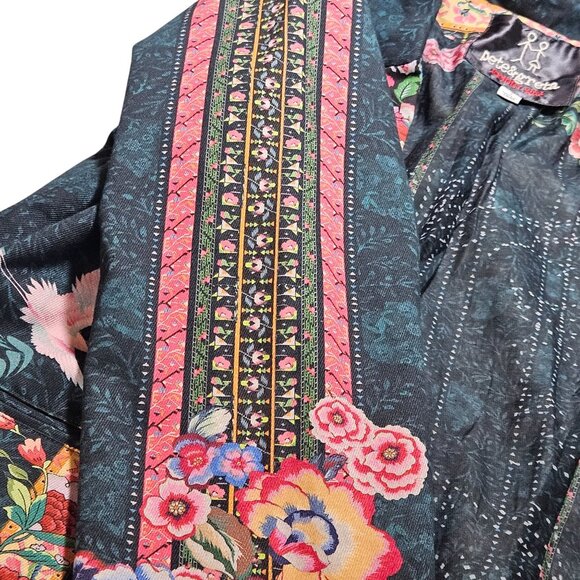 Johnny Was Womens Pete & Greta Floral Boho Print Jacket S Art to Wear Whimsygoth - Picture 9 of 15
